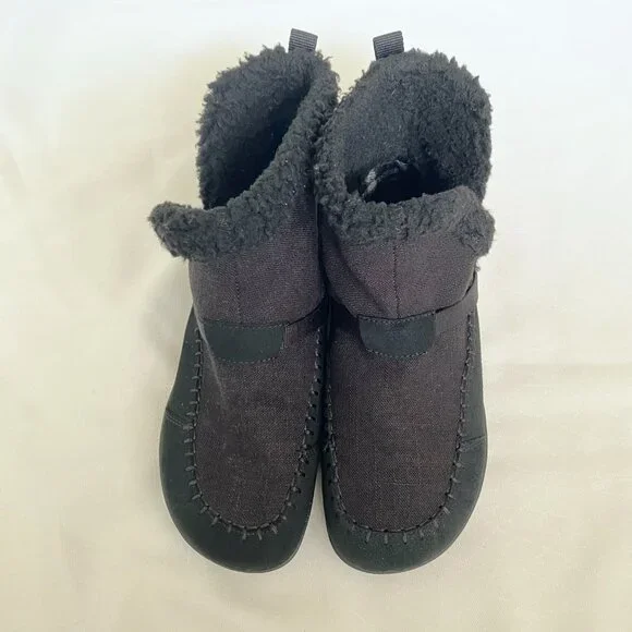 Xero Shoes Women's Ashland Black Ankle Boots Canvas Faux Fur Size 7.5 Booties - Picture 6 of 12